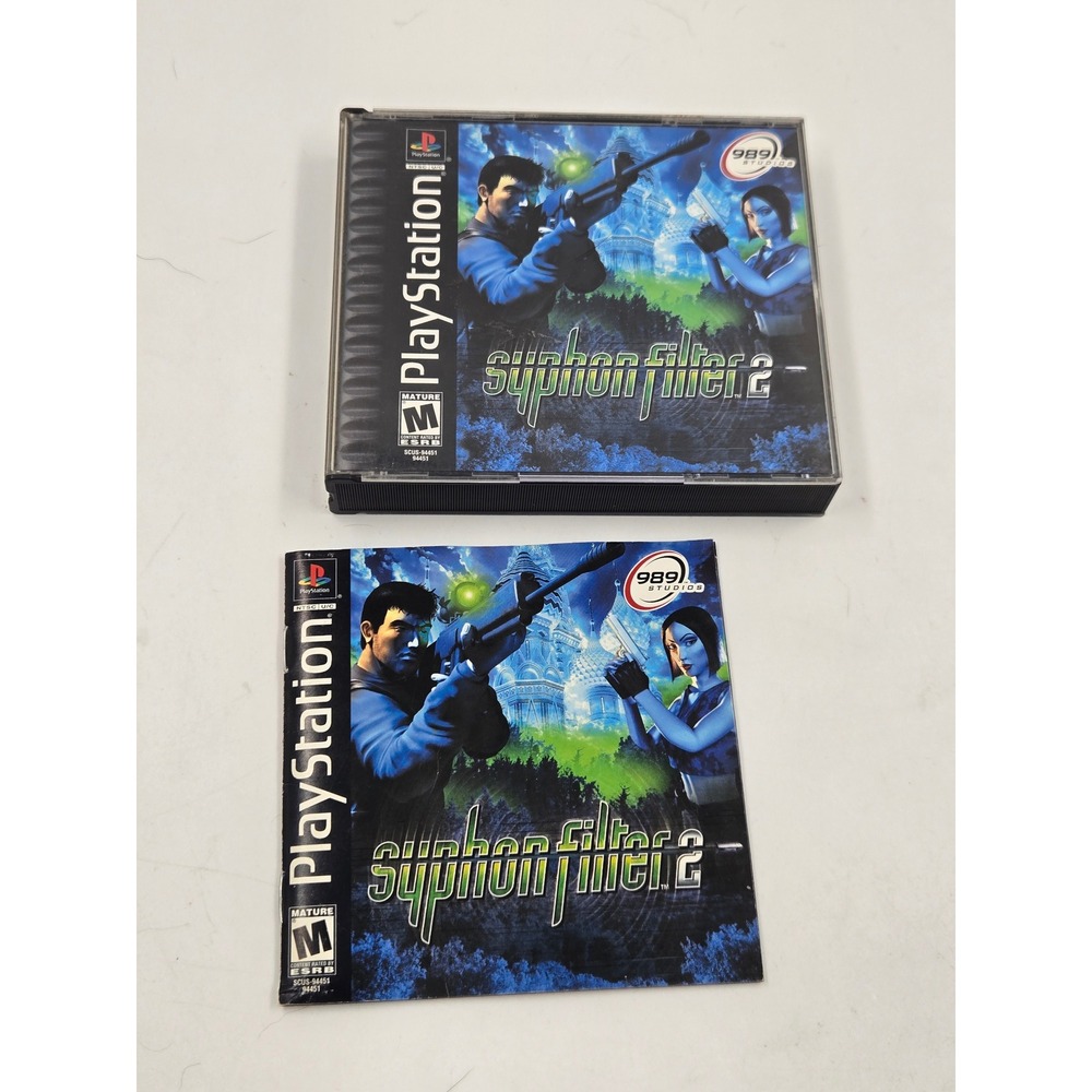 PlayStation 1 PS1 Syphon Filter 2 Complete CIB 2 Disc Game